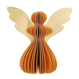 Baumschmuck Falt-Engel 7cm, goldgelb-gold