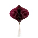 Papierdeko Origami 18cm ONION aubergine, Quaste