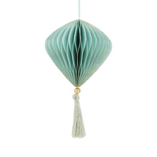 Papierdeko Origami 12cm DOME eisblau, Quaste