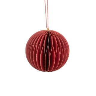 Papierdeko Origami 9cm BALL rot, Glitter