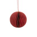 Papierdeko Origami 9cm BALL rot, Glitter