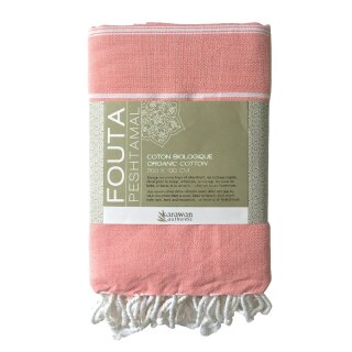 FOUTA HAMMAM L weiß-koralle