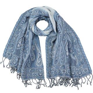 Stola Cut-Out MAHOBA blau 180x65cm Wolle