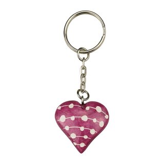 Schlusselanhanger HERZ 3,5cm bunt graviert, Speckstein