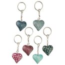 Schlusselanhanger HERZ 3,5cm bunt graviert, Speckstein