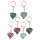 Schlusselanhanger HERZ 3,5cm bunt graviert, Speckstein
