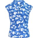 Retro Bluse, organic blue