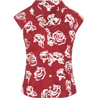 Retro Bluse, roses red