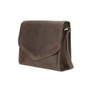 Handtasche CURVED M Stonewash braun, Rindsleder