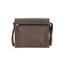 Handtasche CURVED M Stonewash braun, Rindsleder