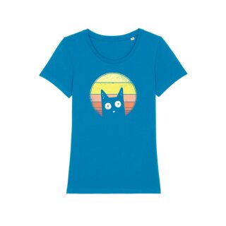 T-Shirt - Sunset Cat S azur