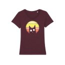 T-Shirt - Sunset Cat L heather grape red