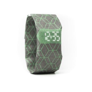 Paprcuts-Watch XL HEXAGON grey/green