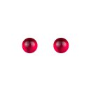 Ohrstecker OCASO rot, Perle klein, Silber