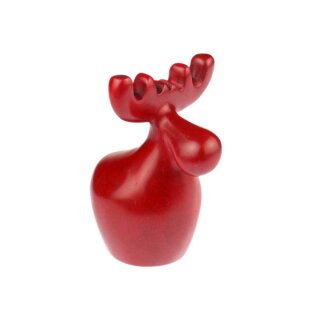 Elch RUDOLF 8cm rot Speckstein