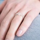 Sparkle ROSE QUARTZ Silver Ring M/L