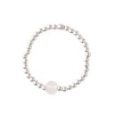 Sparkle ROSE QUARTZ Silver Ring M/L