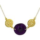 Kette MANDALA lila, 24K vergoldet mit Tagua