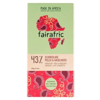 fairafric - BIO Milchschokolade Haselnuss 43% 80g