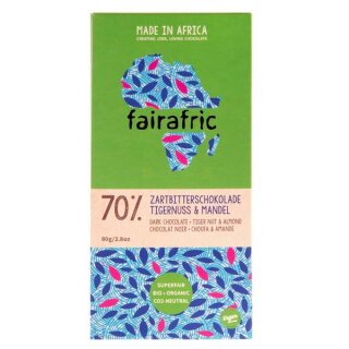 fairafric - BIO Zartbitterschoko Tigernuss Mandel 70% 80g