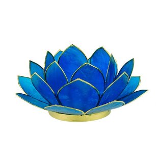 Kerzenhalter LOTUS mini blau Mix, Capiz