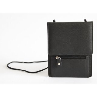 Nappa-Leder Reisepasstasche schwarz