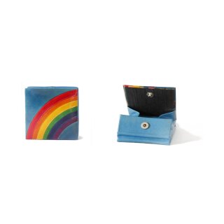 Shanti-Leder Münzbörse Regenbogen