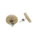 Ohrstecker mit Goldverzierung rund weis-gold, Fliese
