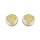 Ohrstecker mit Goldverzierung rund weis-gold, Fliese