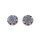 Ohrstecker floral rund blau-rot, Fliese