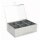 Tee- und Aufbewahrungsbox, Edelstahl und Glas, silber, 22,5 x 16 x 8 cm,