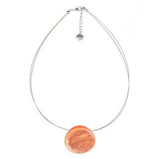 Kette oval apricot, Capiz