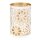 Windlicht 10x15cm BLOSSOM weis-gold, Eisenblech