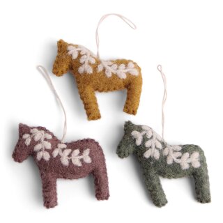 Dalapferd farbig, 3er Set, 7 cm