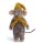 Maus grau mit Schal, 12 cm