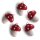 Fliegenpilze mini rot, 5er Set, 4 cm