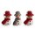 Schneemann mit Hut mini rot/grau, 3er Set, 5,5 cm
