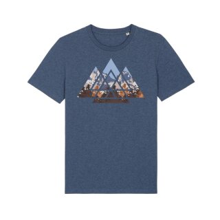Geometric Landscape  - T-Shirt Herren  S Dark Heather Blue