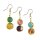 Ohrhanger Kantha SPHERE, bunt, Textil mit Messing