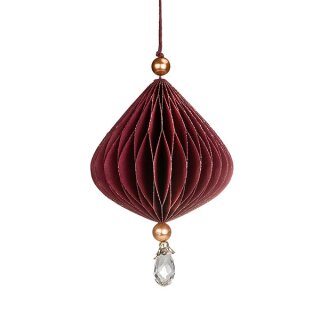 Papierdeko Origami 9cm DOME beere de Luxe, Glitter