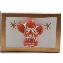 Mini-Krippe in weißer Streichholzschachtel "Engel", Pappe/Keramik, 3-teilig, H 2 cm
