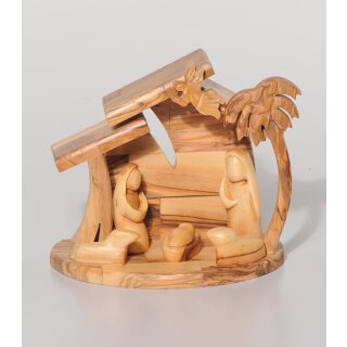 KRIPPE, Olivenholz, 15x8xH13cm