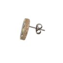 Ohrstecker Sternblume rund blau-grun, Fliese