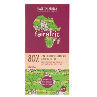 fairafric - BIO Zartbitterschokolade  Fleur de Sel 80% 80g