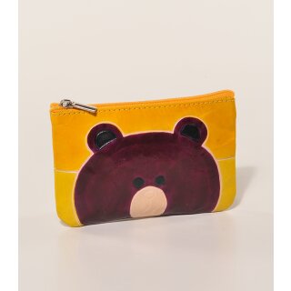 MÜNZTÄSCHCHEN Bär, Ziegenleder, 13x9cm