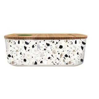 Bioloco plant lunchbox oval - natural terrazzo