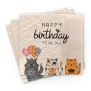 Servietten 3 lagig - Happy birthday to meow