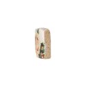 Ohrstecker Rose quadratisch, weis-rosa, Fliese