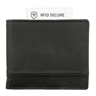 Borse Vintage-CITY schwarz RFID secure, Rindsleder