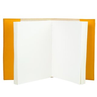 Notizbuch M MANDALA safran nachfullbar, Leder